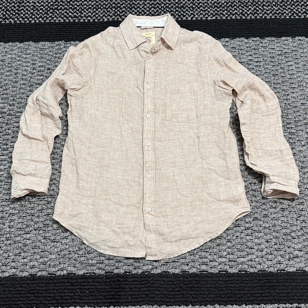 Panama Jack Linen Button Down Shirt Women’s M Long Sleeve Lightweight Neutral
